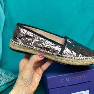 Stuart Weitzman Metallic Evon Espadrille 9 new in box
